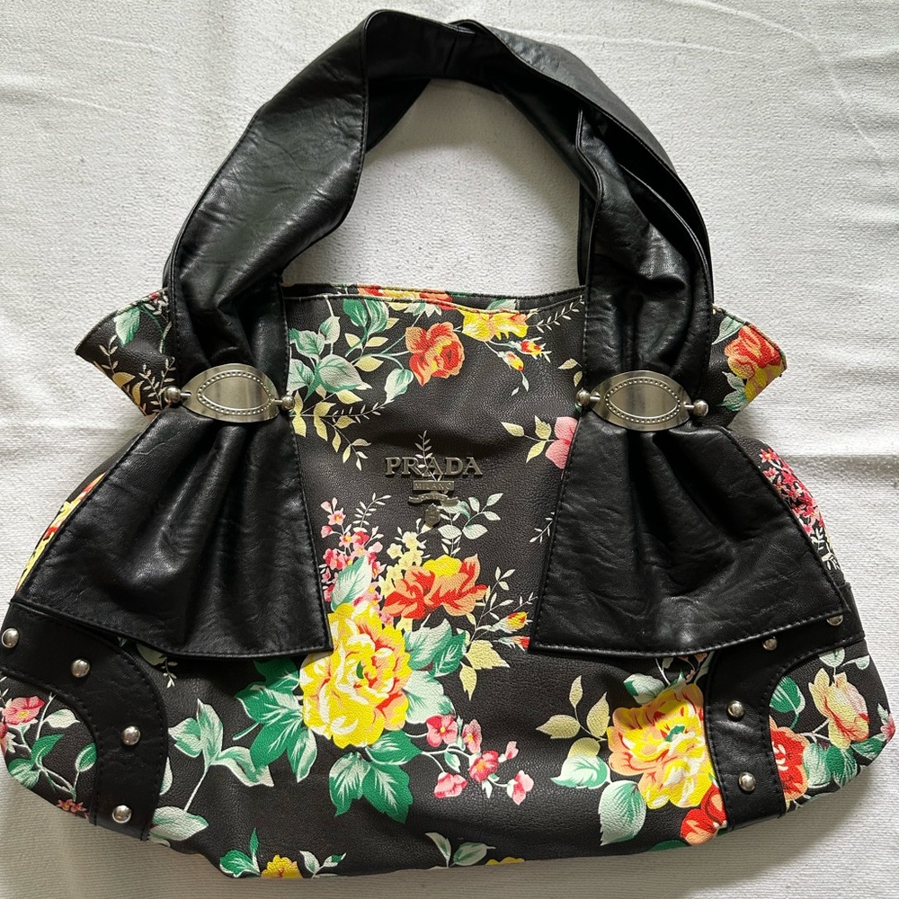 Vintage PRADA floral print hobo bag-rare find